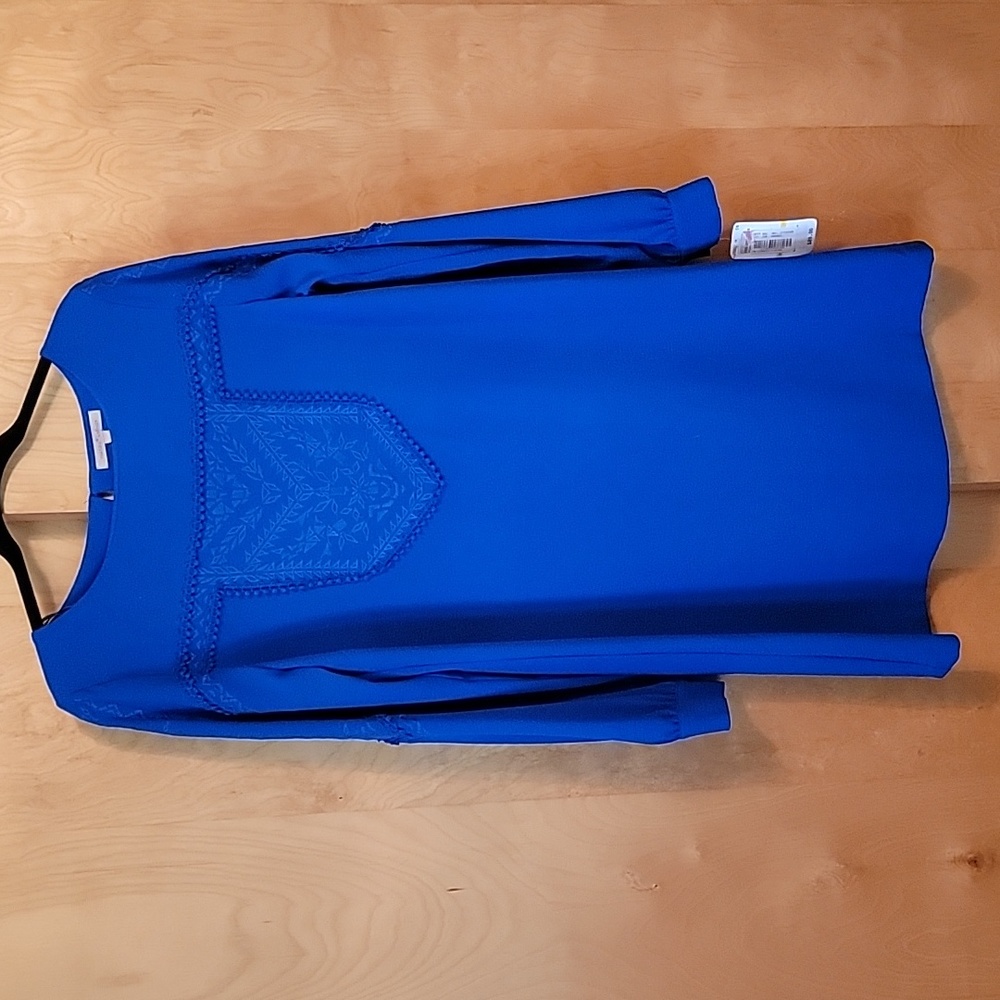 Gibson Latimer Royal Blue Embroidery Dress